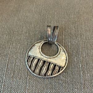 Silpada Sterling Silver Large Round Hammered Pendant